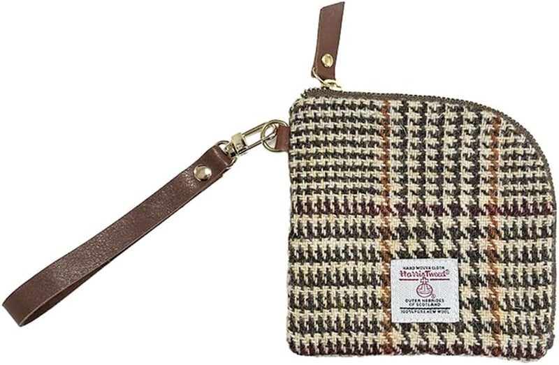 TAILORMAP Store Harris Tweed Wool Coin Purse Small Money Pouch With Zipper For Women Men handmade (No.2177) - Image 1